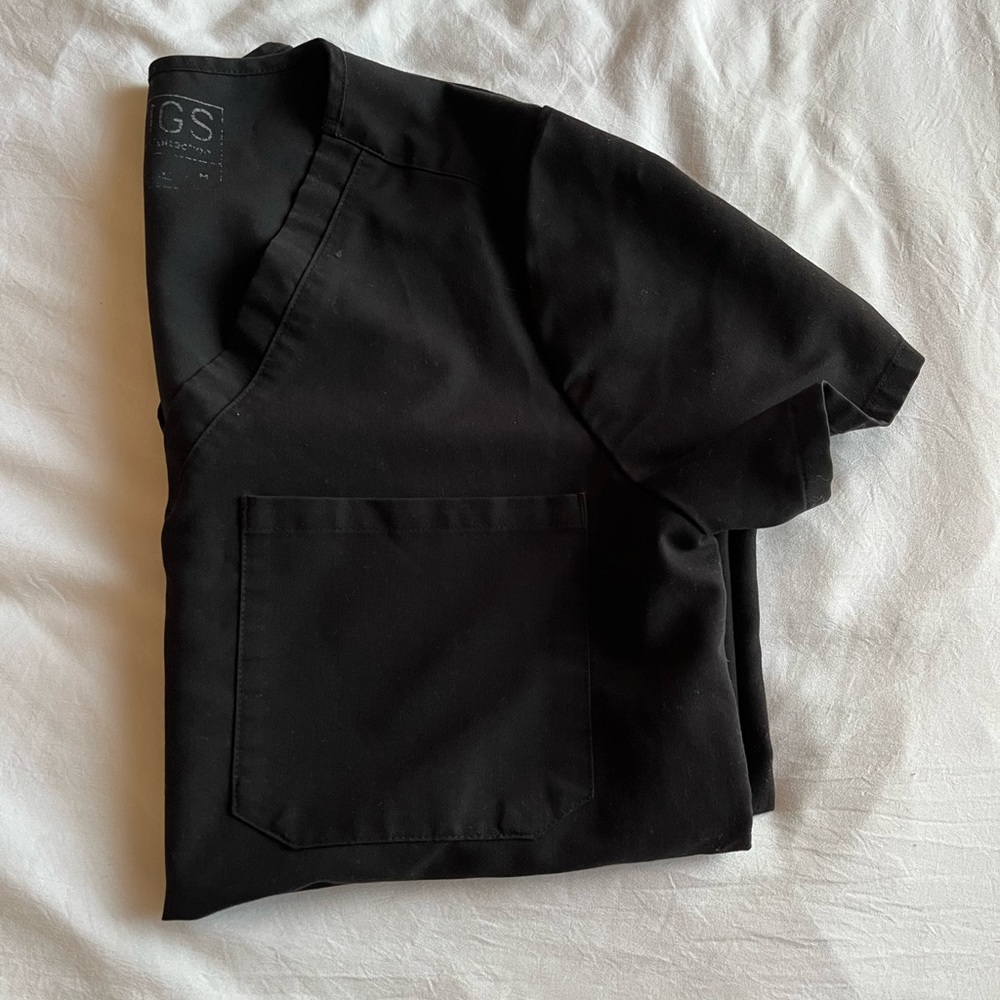 Figs catarina scrub top M black